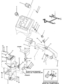 Electrical Diagram and Parts List for 1320 147008-207400-130232100-131232F100-139232100 Cub Cadet Lawn Tractor